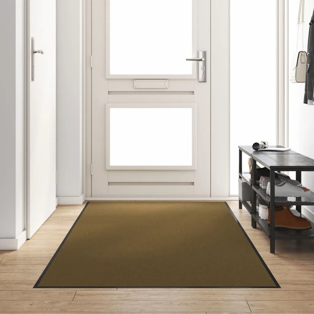 Ajtószőnyeg Barna és fekete 120 x 300 cm Poliamid és PVC