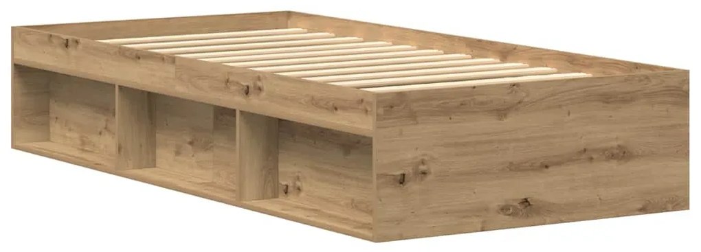 kézműves tölgy szerelt fa ágykeret matrac nélkül 75x190 cm