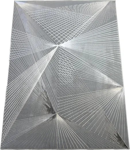 Szőnyeg 240x330 Modern Nappaliba Szürke Glamour Ezüst Geometrikus