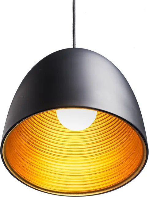 RENDL CARISSIMA 30 závěsná matná černá/zlatá 230V E27 42W
