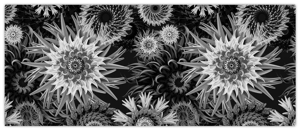 Kép - Fekete és fehér gyűszűvirág (120x50 cm)