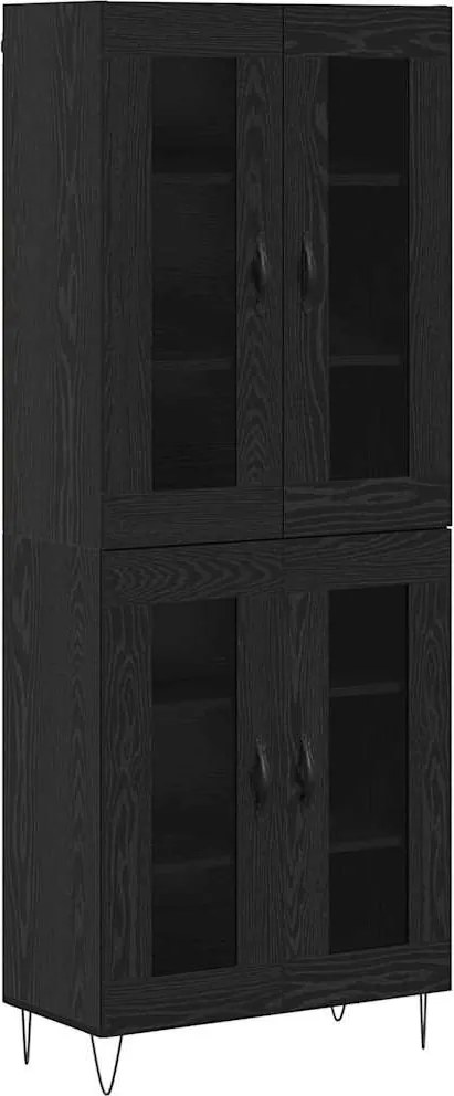 vidaXL Magasfiú Fekete tölgy 69,5 x 34 x 180 cm Faanyag