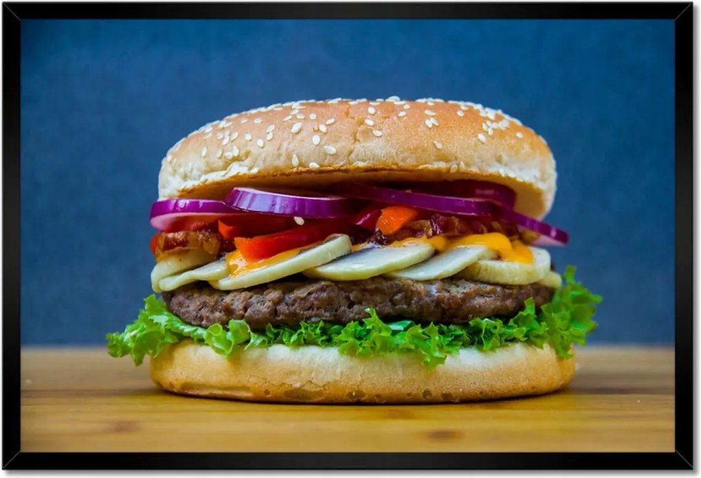 Poszterek keretben 60x40 Hamburger zöldségekkel