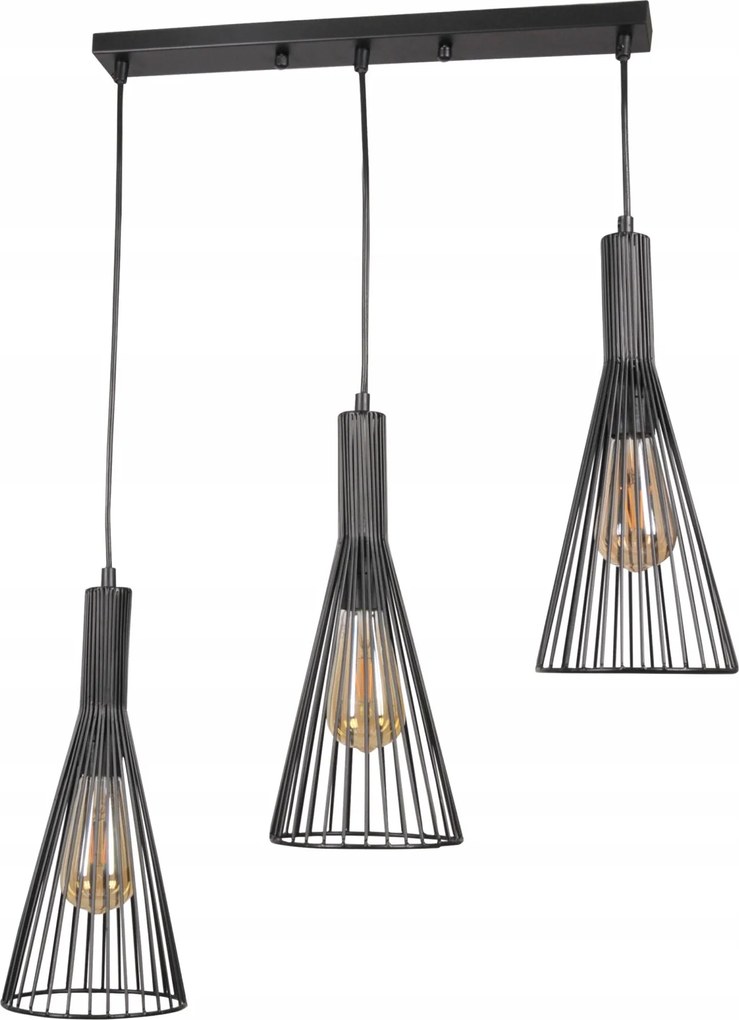 Mennyezeti Lámpa Függő Túlnyúlás 3x E27 Fekete Tiana Sanico Goldlux