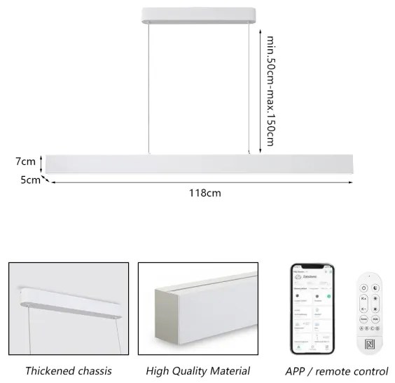 Brilagi - LED Dimmelhető Lámpa SLEEKLINE SMART LED/40W/230V Wi-Fi Tuya Fehér+TA