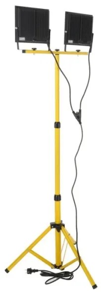 LED Reflektor állvánnyal TIGRA 2xLED/100W/230V 4000K IP54 fekete/sárga