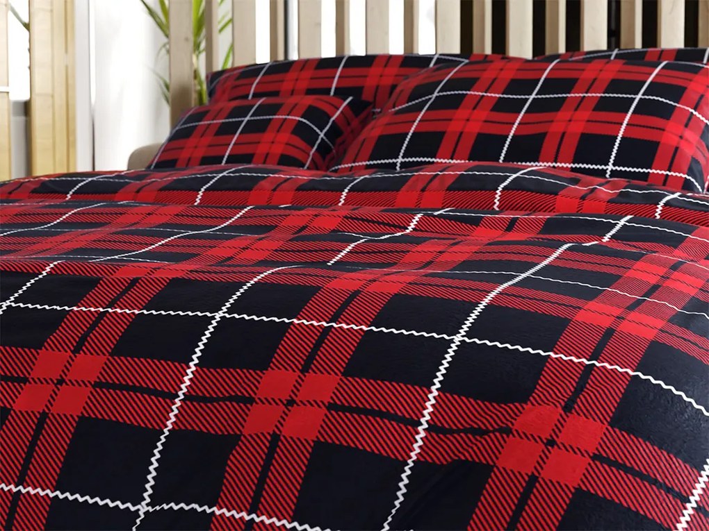 Mikroplüss ágyneműhuzat ALBURY piros Ágyneműhuzat mérete: 70 x 90 cm | 140 x 200 cm