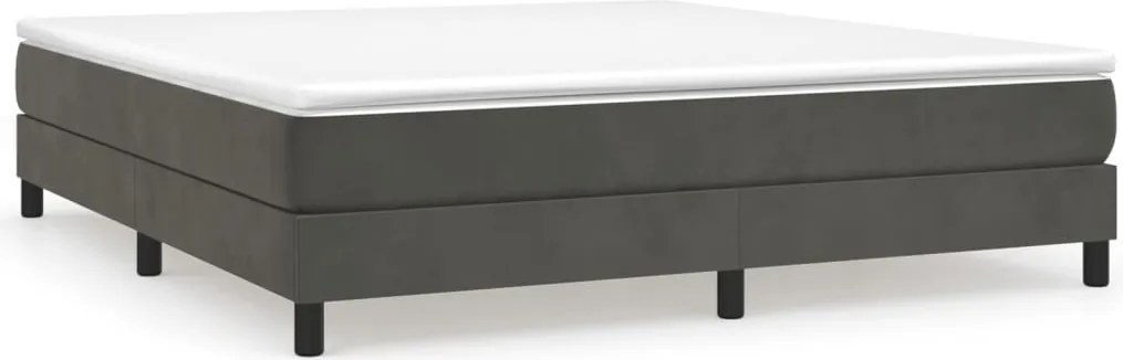 vidaXL sötétszürke bársony rugós ágy matraccal 160x200 cm