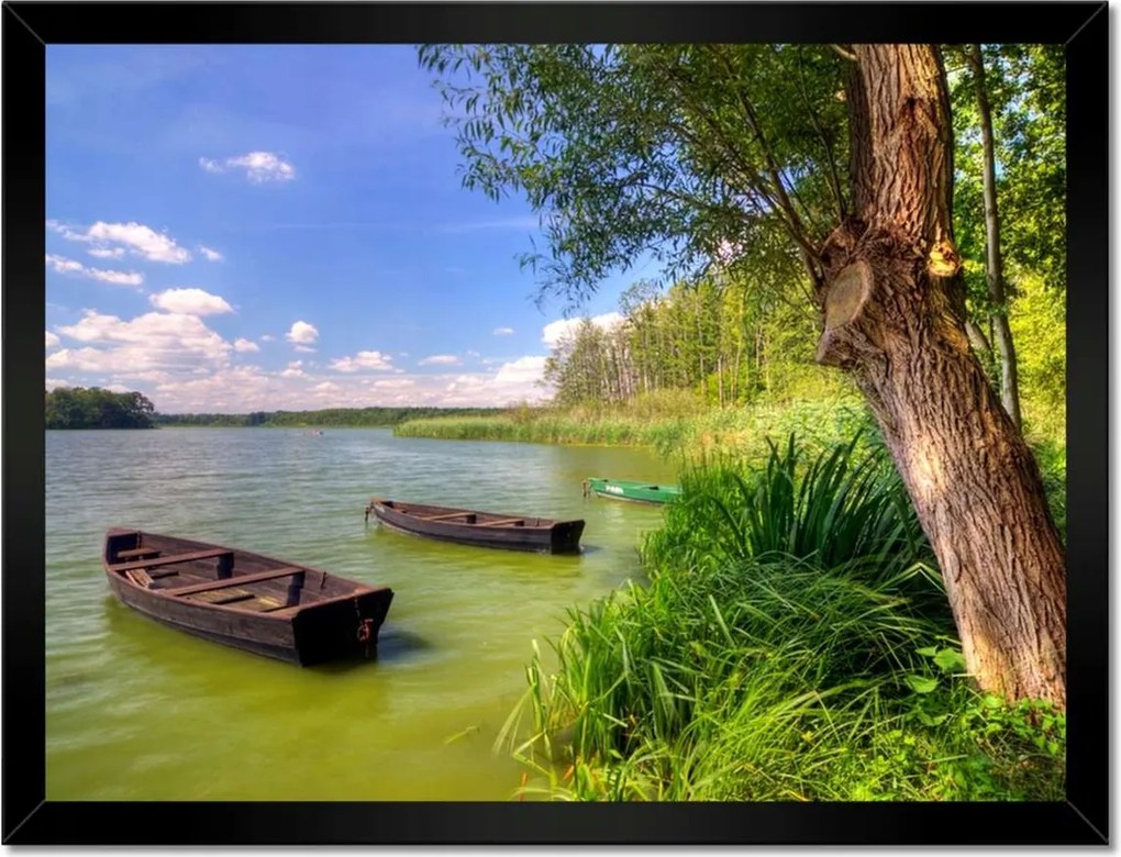 Poszterek keretben 40x30 Horgászcsónakok Tó
