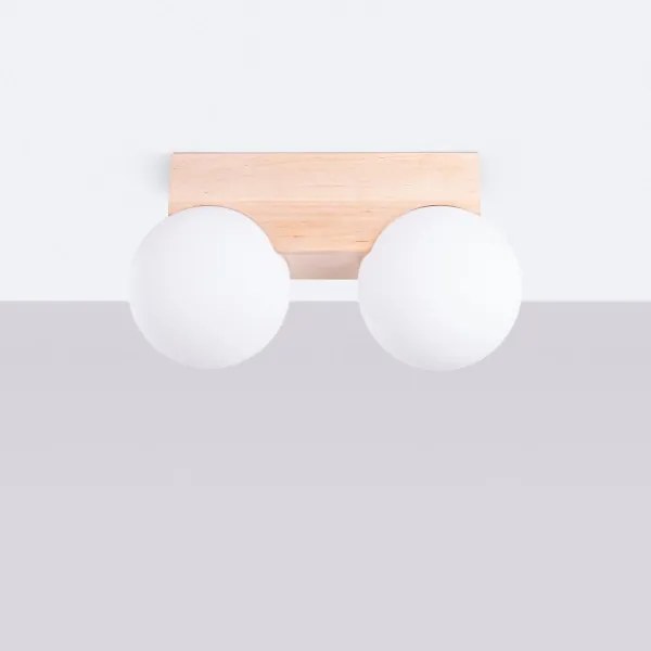 Sollux SL.1683 - Mennyezeti lámpa BULBO 2xG9/8W/230V bükkfa/fehér