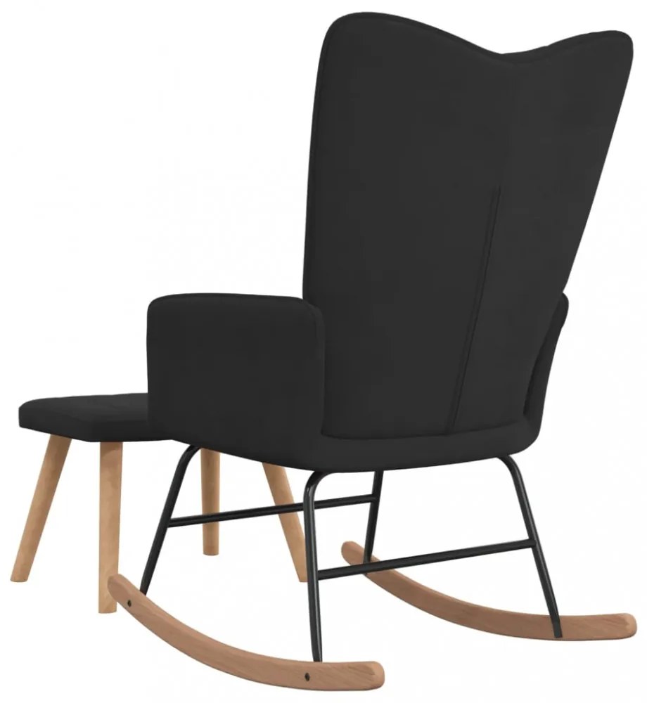 fekete bársony hintaszék lábtartóval