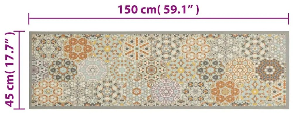mosható hatszögletű pasztell bársony konyhaszőnyeg 45x150 cm