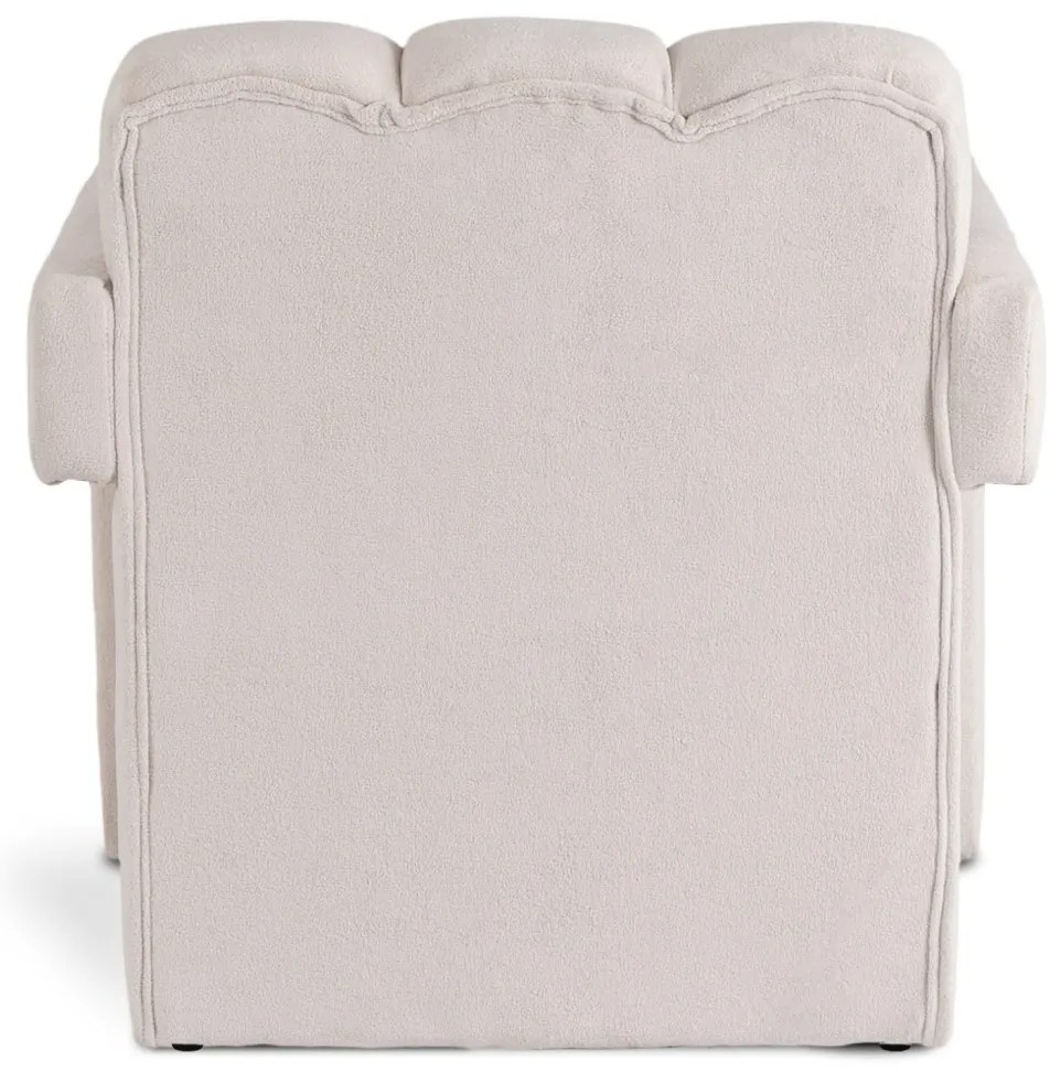 Designer Fotel Krém Bouclé Kárpittal. BENDER