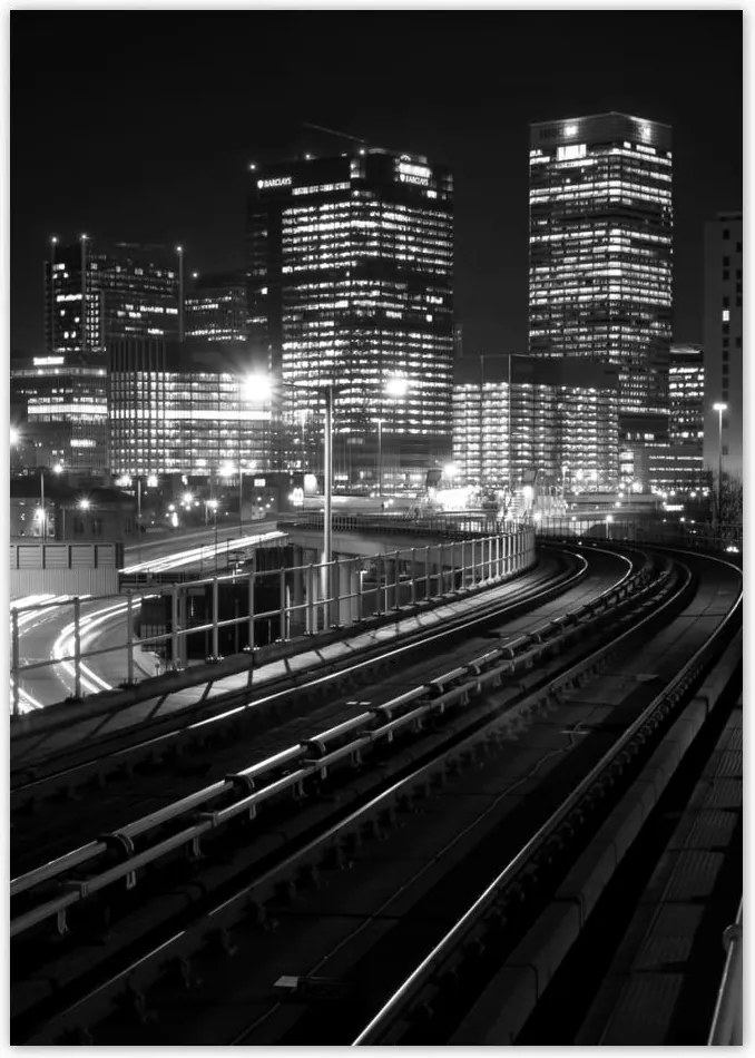 Poszterek A4 Pion Felhőkarcolók Fekete-fehér