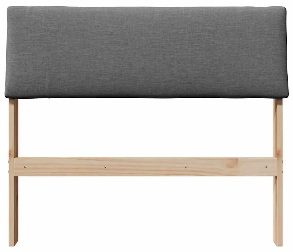 Kárpitozott fejtámla Sötétszürke 90 cm Tömör fenyőfa