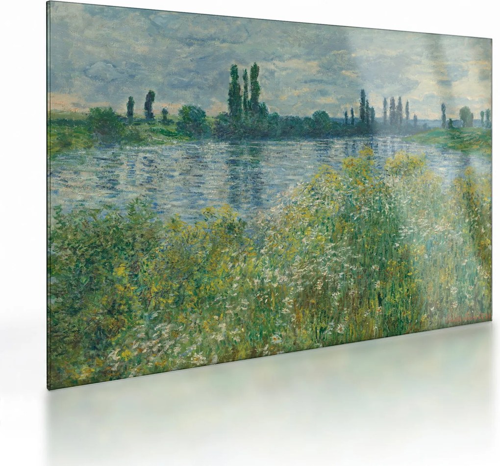 Üveg kép - Claude Monet, Banks of the Seine, reprodukciók (70x50 cm)