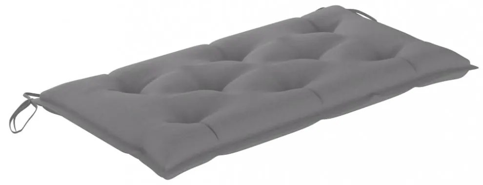 tömör tíkfa kerti pad szürke párnával 112 cm