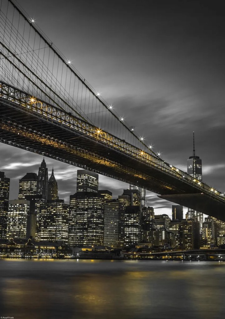 Poszter 29,7x42cm Brooklyn híd és Alsó-Manhattan panoráma alkonyatkor