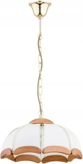 Klasszikus arany fehér fa függőlámpa nappali étkezőbe 32 cm Alfa