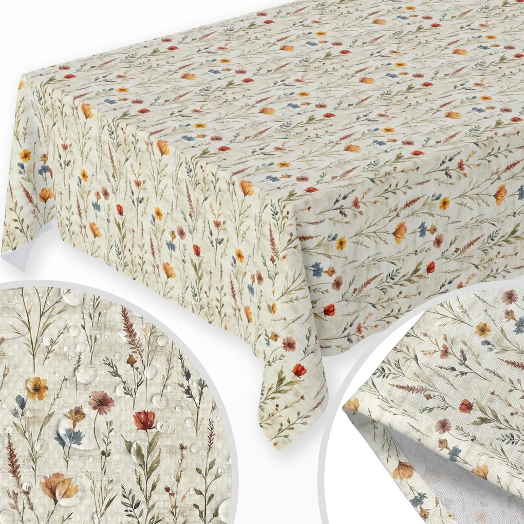 Abrosz Foltálló 140x220 Sima Tavaszi Asztal Mintás Virágok Színek 393