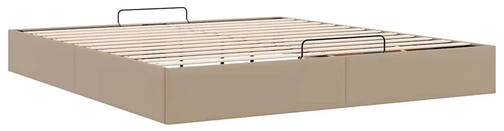 Ottomán ágykeret matrac nélkül cappucino 160x200 cm műbőr