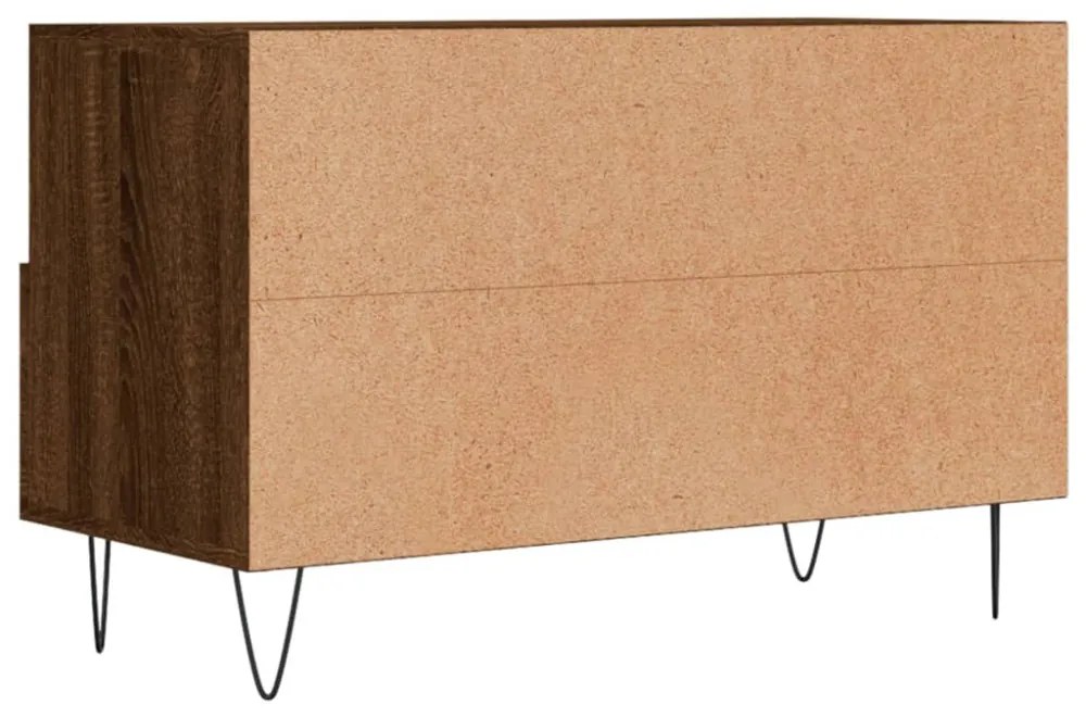 barna tölgyszínű szerelt fa TV-szekrény 80 x 36 x 50 cm