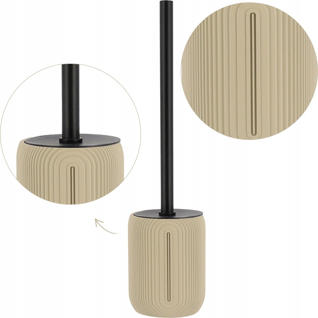 Zárható Wc Kefe fürdőszoba WC-hez szabadon álló tárolóval Bézs