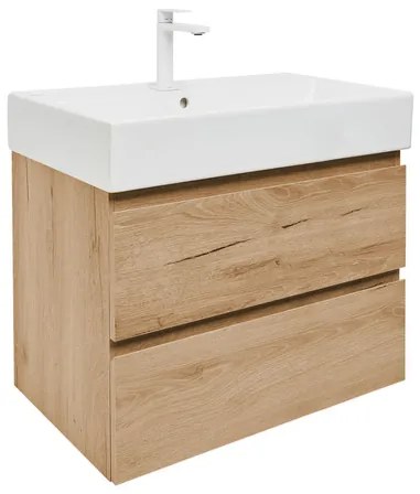 SAT B-Way Fürdőszobaszekrény mosdóval, 2 fiókos 79x50x45 cm matt tölgy BWAY280OAKU2BBI