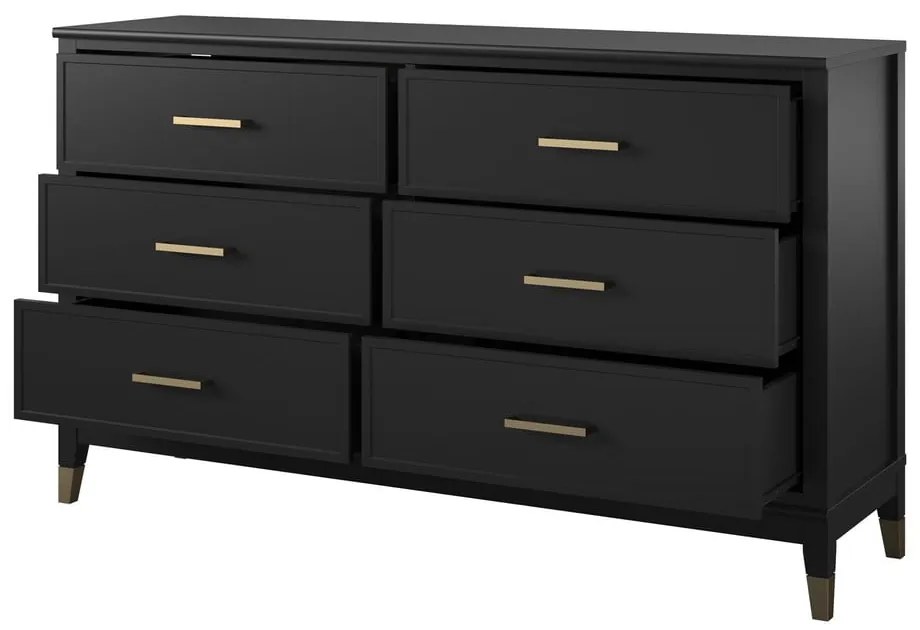 Westerleigh fekete komód, 144 x 85 cm - CosmoLiving by Cosmopolitan