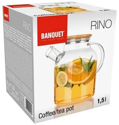 Bankett üveg teáskanna RINO 1,5 l