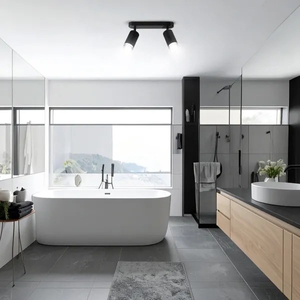 Brilagi - Fürdőszobai spotlámpa SELE 2xGU10/30W/230V IP44 fekete