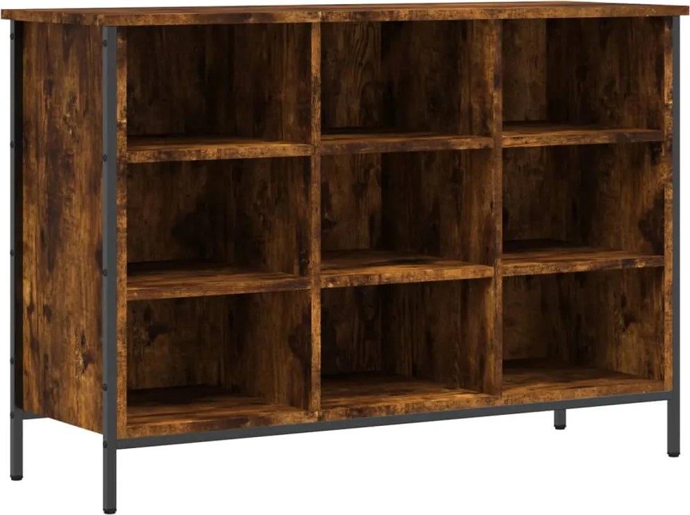 vidaXL füstös tölgy színű szerelt fa cipőszekrény 100x35x70 cm