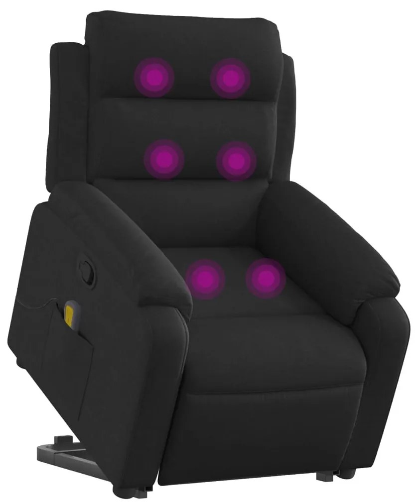 vidaXL fekete szövet dönthető masszázs- és állófotel