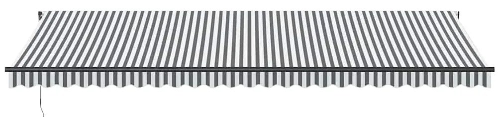 Antracitszürke-fehér automata kihúzható napellenző 600 x 300 cm