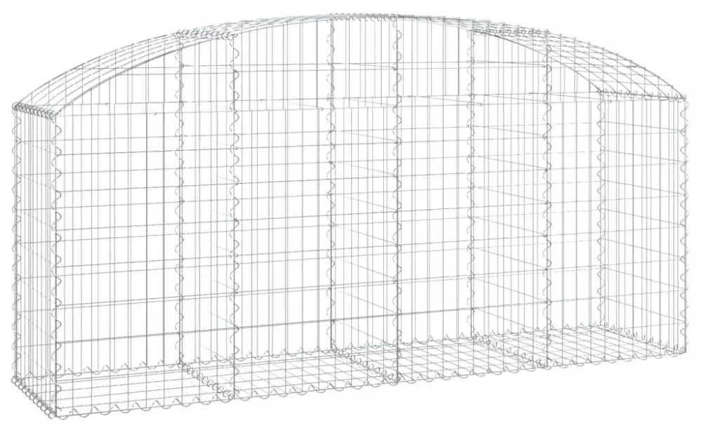 íves horganyzott vas gabion kosár 200x50x80/100 cm