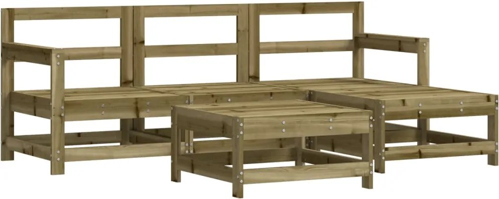 vidaXL 5 részes impregnált fenyőfa kerti pihenőgarnitúra