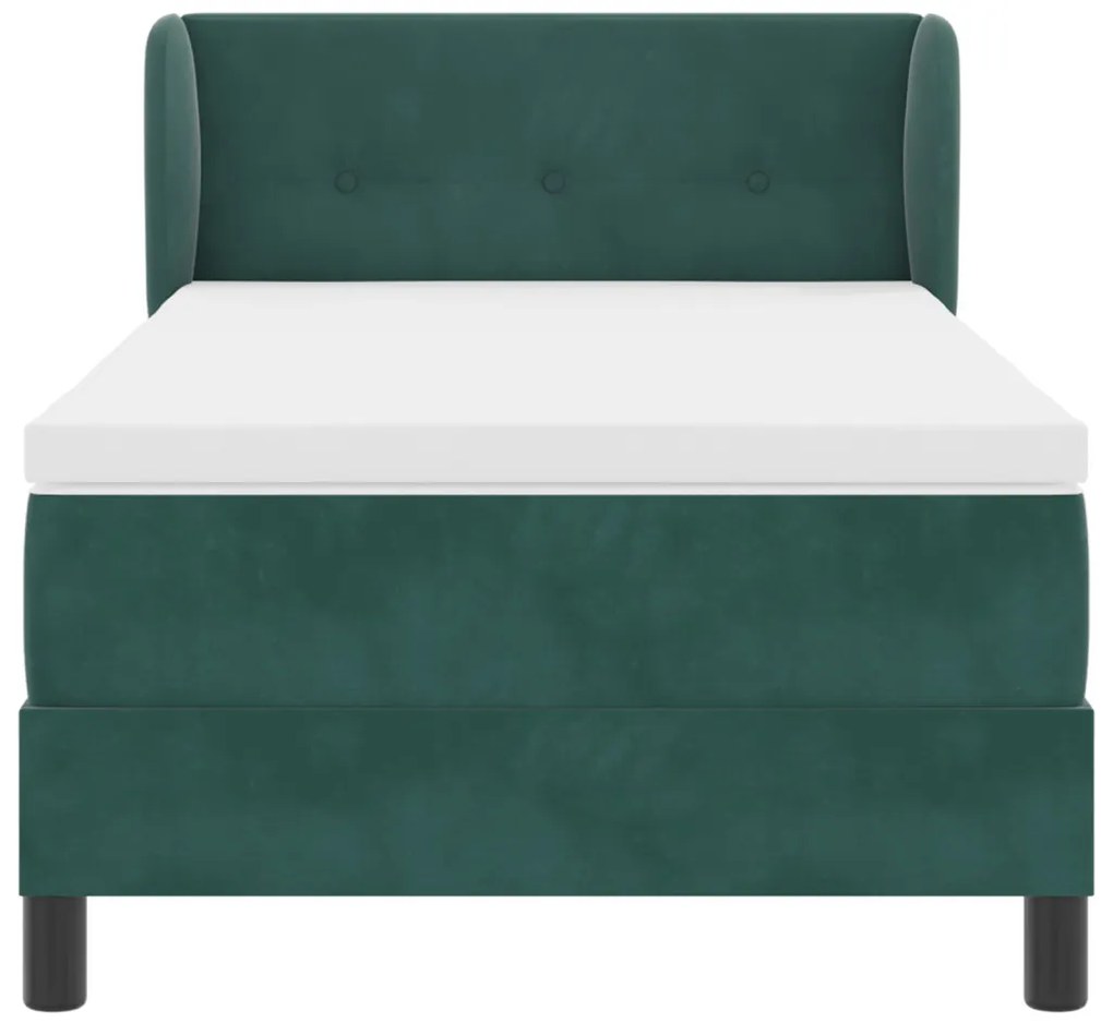 Boxspring Ágy Matrac Mogyorózöld 80x200 cm Bársony