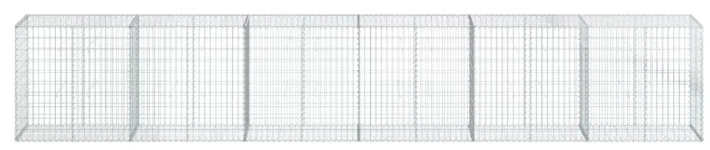 horganyzott vas gabion kosár fedéllel 600 x 50 x 100 cm