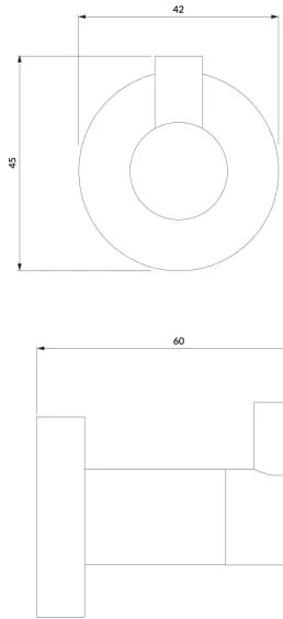 OMNIRES MP60110BL - Fali kampó MODERN PROJECT matt fekete