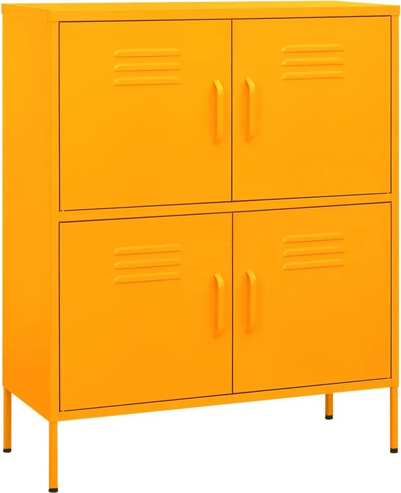 vidaXL mustársárga acél tárolószekrény 80 x 35 x 101,5 cm