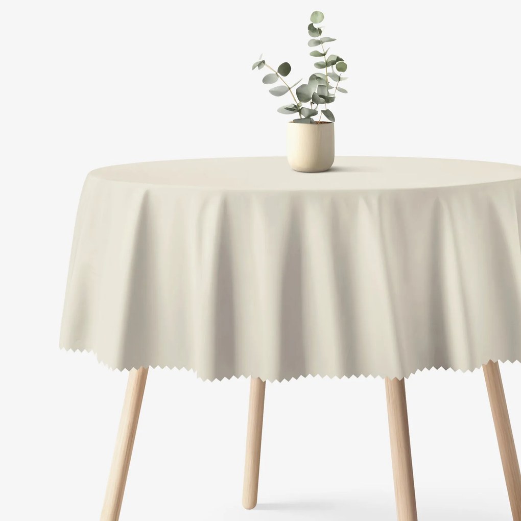 Goldea kör alakú viaszosvászon terítő - természetes Ø 150 cm