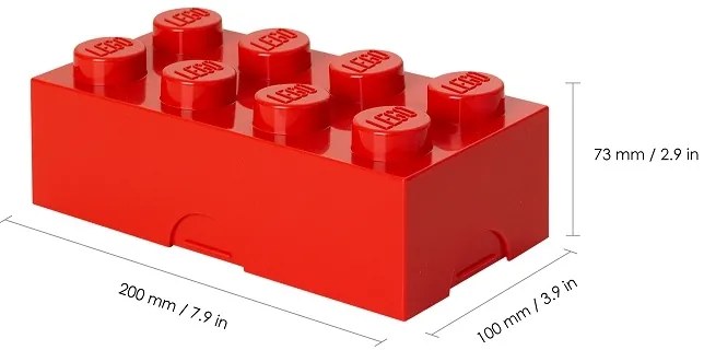 Uzsonnás doboz 10 x 20 x 7,5 cm, többféle - LEGO szín: fehér