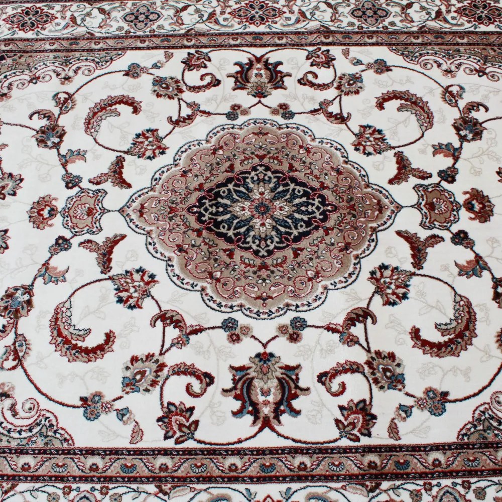 Gépi perzsa szőnyeg bézs Isfahan 200x300 klasszikus nappali szőnyeg