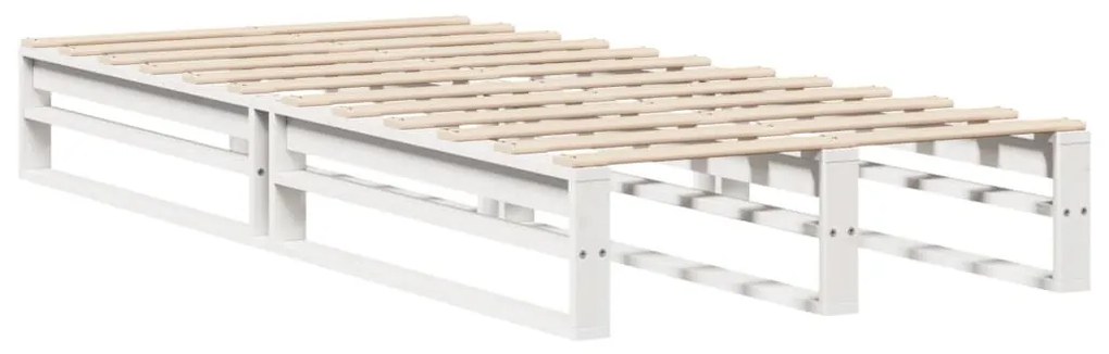 fehér tömör fa könyvespolcos ágy matrac nélkül 75 x 190 cm
