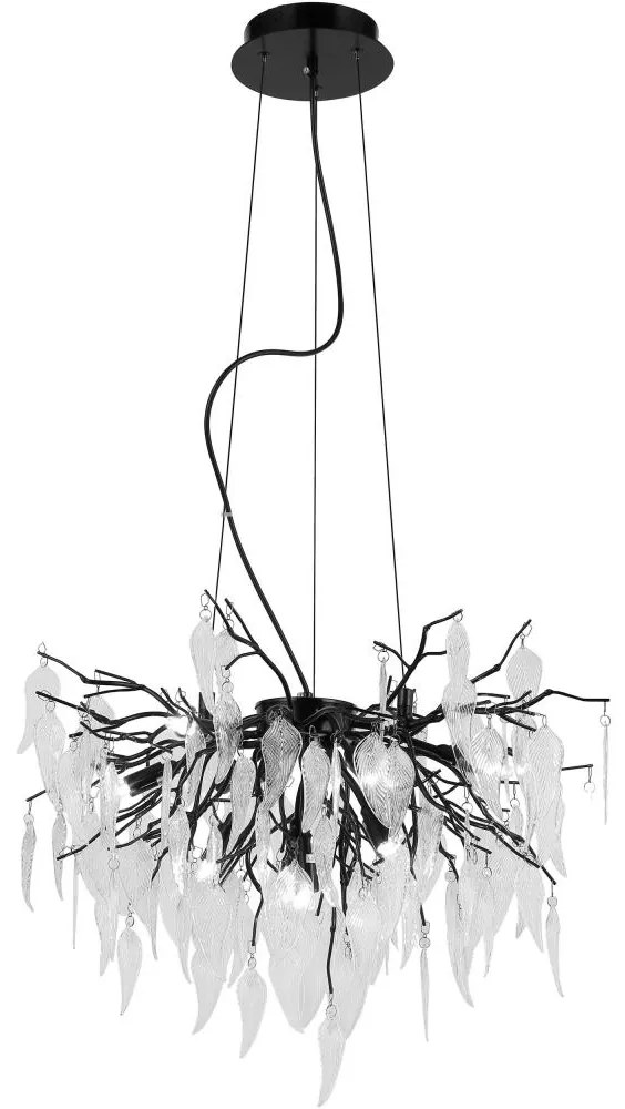 Kristály csillár zsinóron 10xG9/40W/230V fekete
