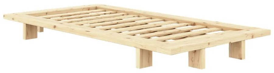 Natúr színű borovi fenyő egyszemélyes ágy ágyráccsal 90x200 cm Japan – Karup Design
