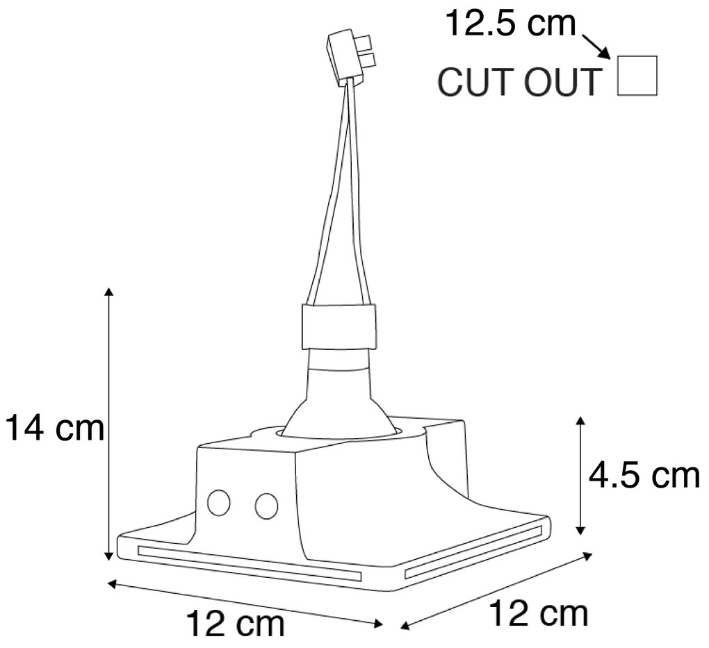 6 darabos süllyesztett spotlámpa készlet fehér 12 cm kerek - Gypsy Stucco