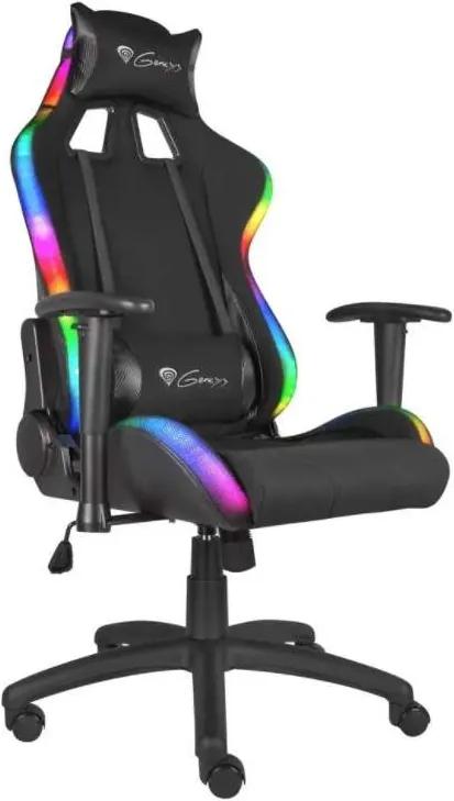 Genesis Trit 500 Gamer szék RGB LED világítással - fekete
