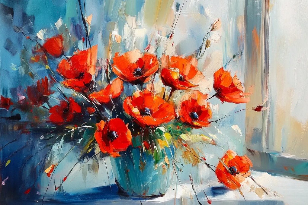 Vászonkép Canvas Természet Dekoráció Virágok Pipacs Csokor Kötés 120x80