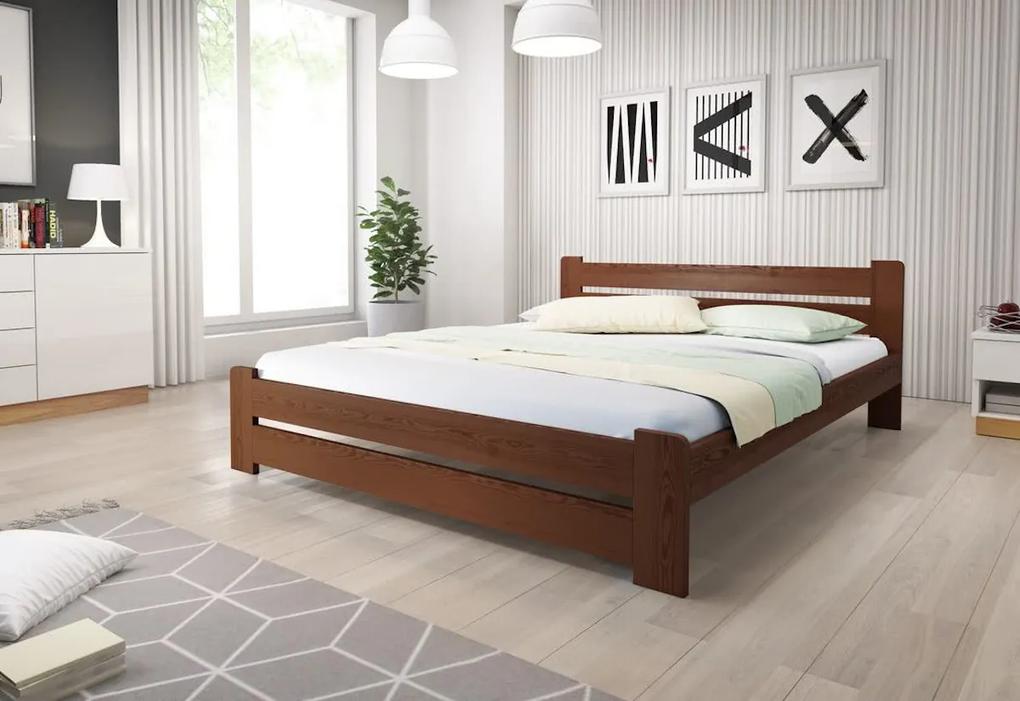 HEUREKA ágy + MORAVIA matrac + ágyrács, 120x200 cm, dió-lakk